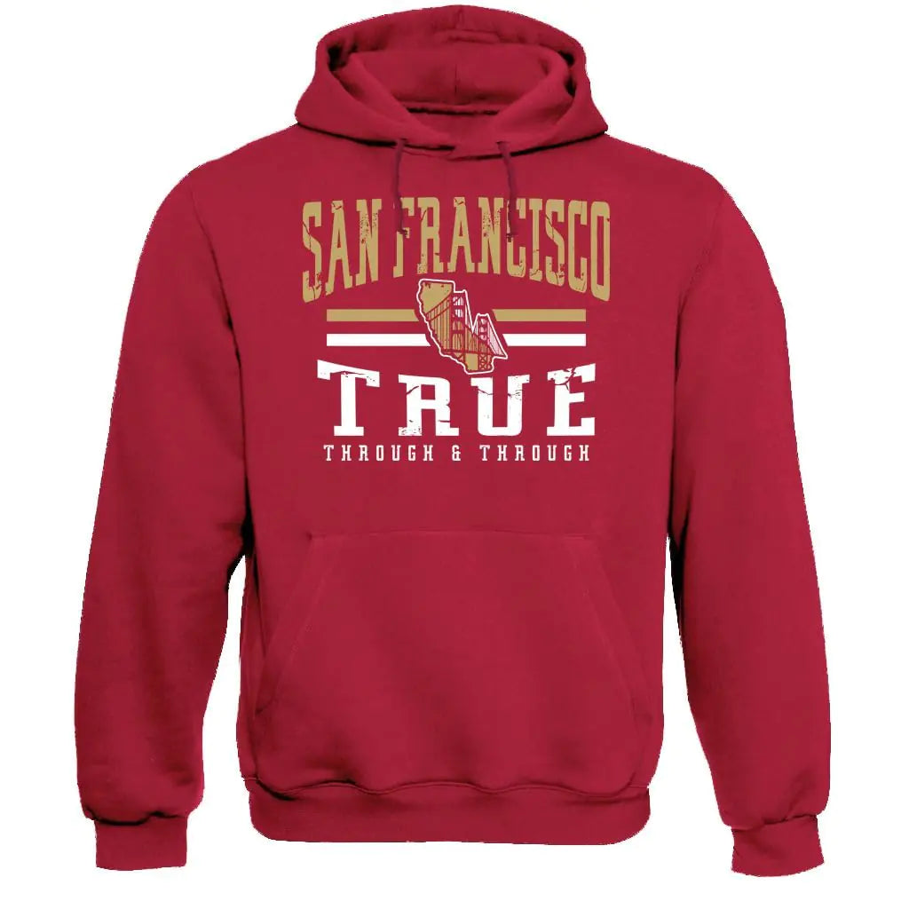 Xtreme Apparrel San Francisco Retro Football Fans Vintage Mens Hoodie Sweatshirt (Red Hoodie M)