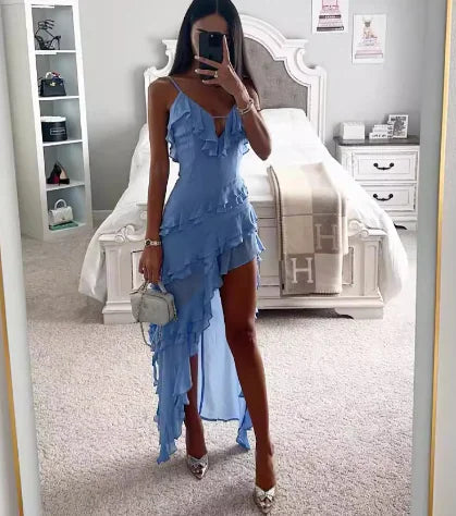 Ridare Dress - Irregular Solid Color Slip Dress (One Piece)