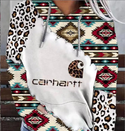 Women's Casual Printed Sports Hoodie