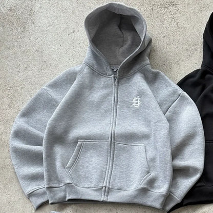 Chic Zip-Front Cardigan Hoodie