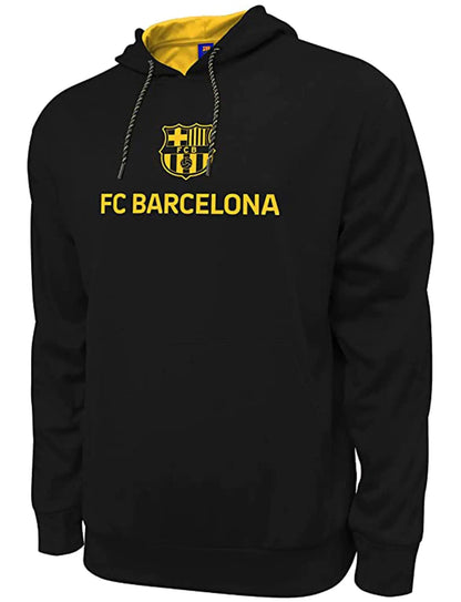 Icon Sports Men’s Pullover Hoodie – Officially Licensed Athletic Casual Sweatshirt FC Barcelona Football Champions League (FCB46PH Black Small)