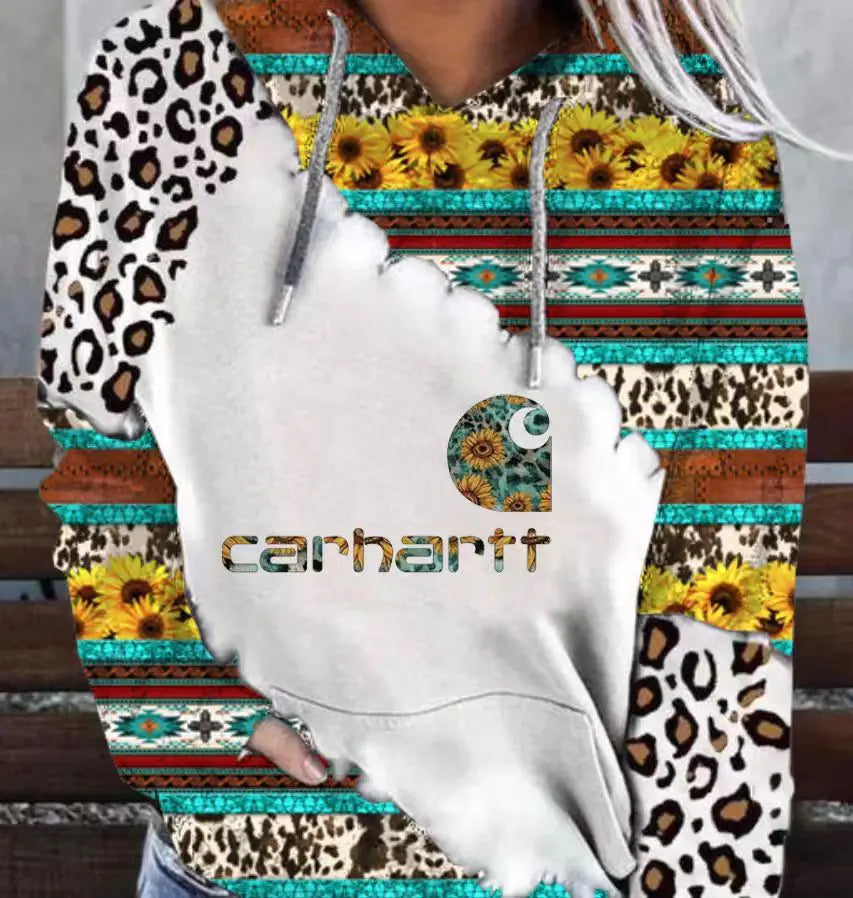 Women's Casual Printed Sports Hoodie