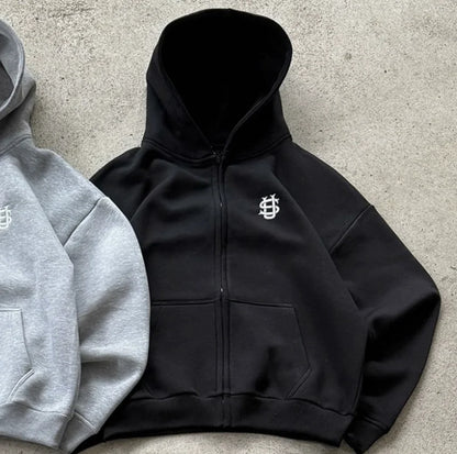 Chic Zip-Front Cardigan Hoodie