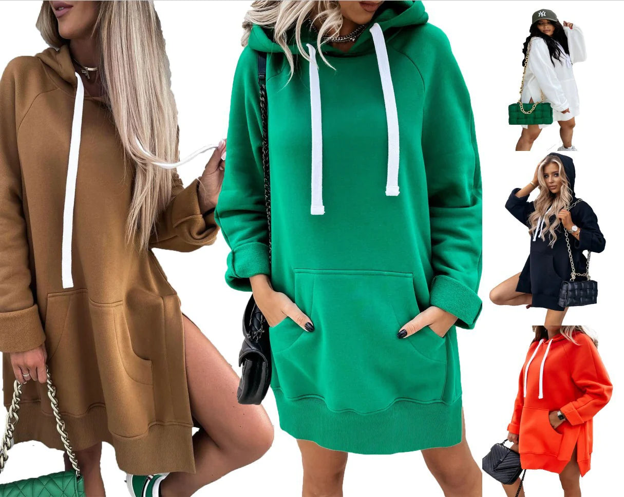 Long Hoodie with Side Slit