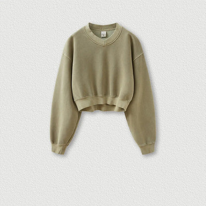 Vintage Wash Fleece V-neck Hoodie