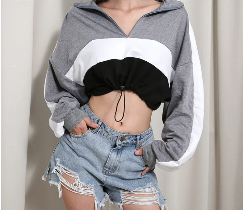 Cropped Long Sleeve Hoodie