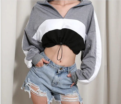 Cropped Long Sleeve Hoodie
