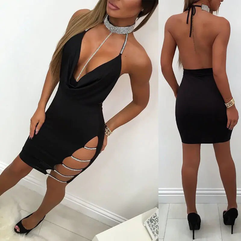 Slit Dress, Hollow Out Dress, Strap Bodycon Gown