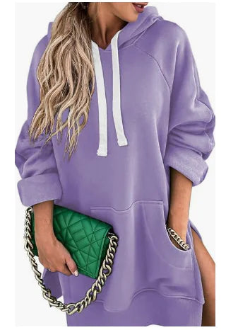 Long Hoodie with Side Slit