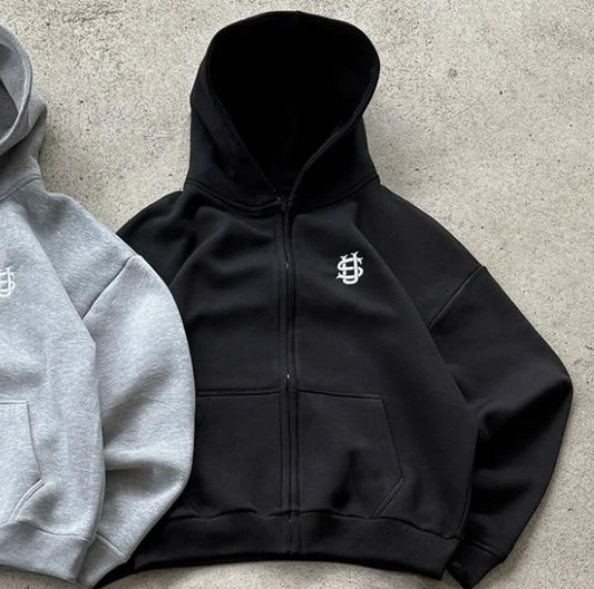 Chic Zip-Front Cardigan Hoodie