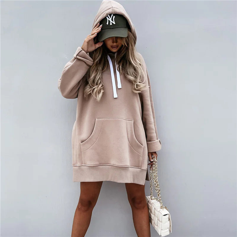 Long Hoodie with Side Slit