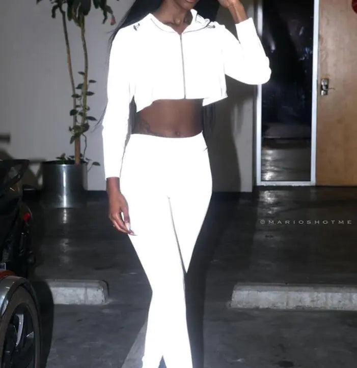 Reflective Hoodie with Drawstring for Women