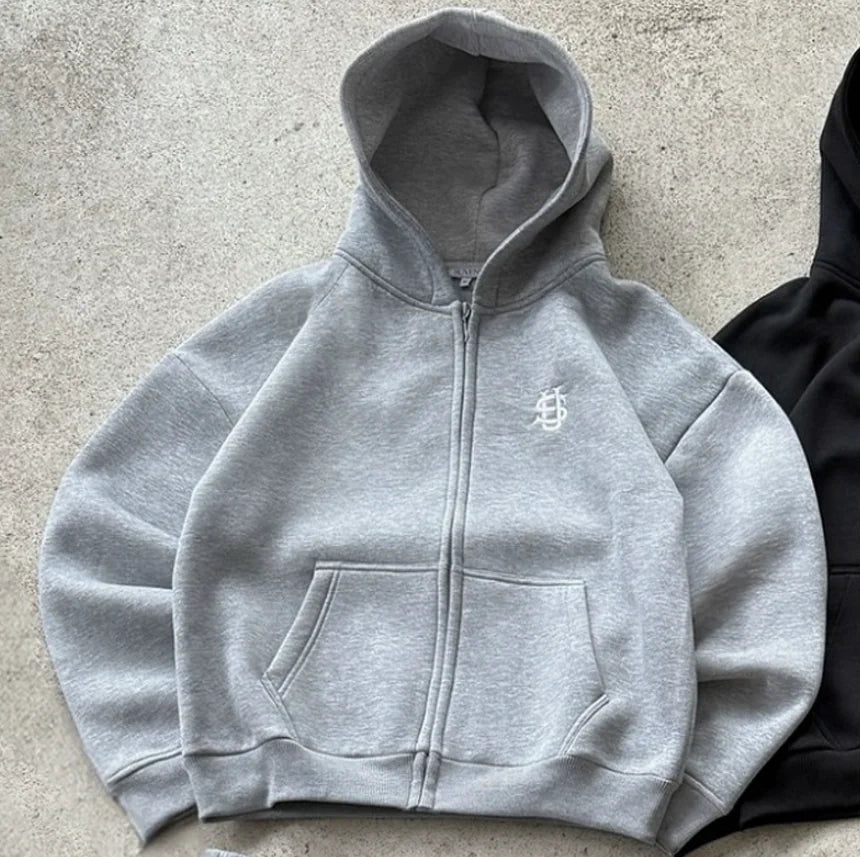 Chic Zip-Front Cardigan Hoodie