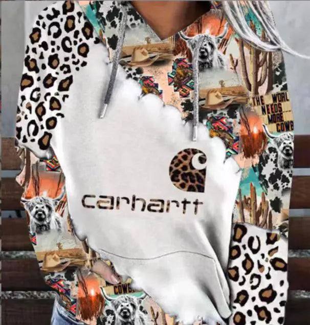 Women's Casual Printed Sports Hoodie